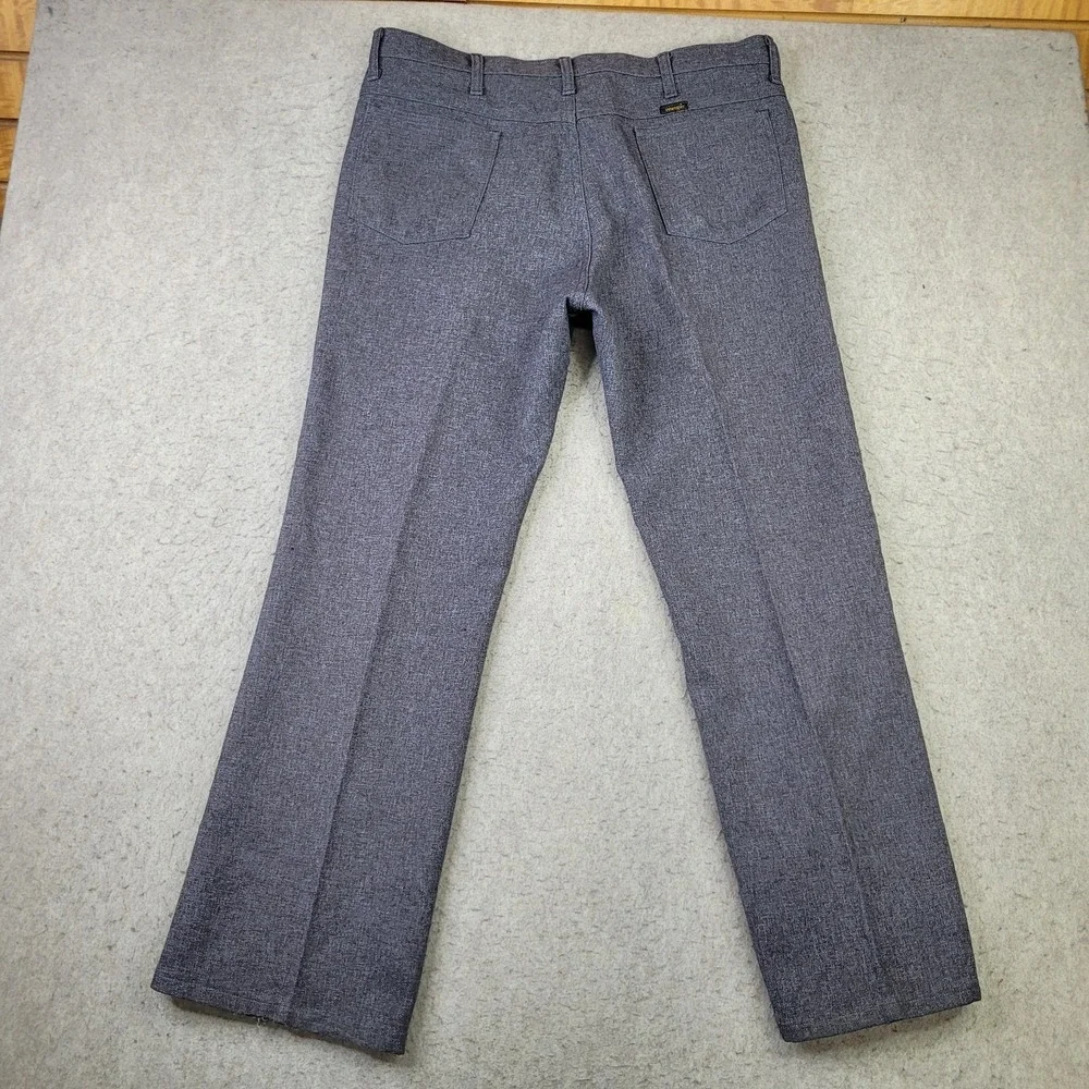 Wrangler Men 38x30 Heather Gray Polyester Wrancher Dress Pants Boot Jeans 82HG